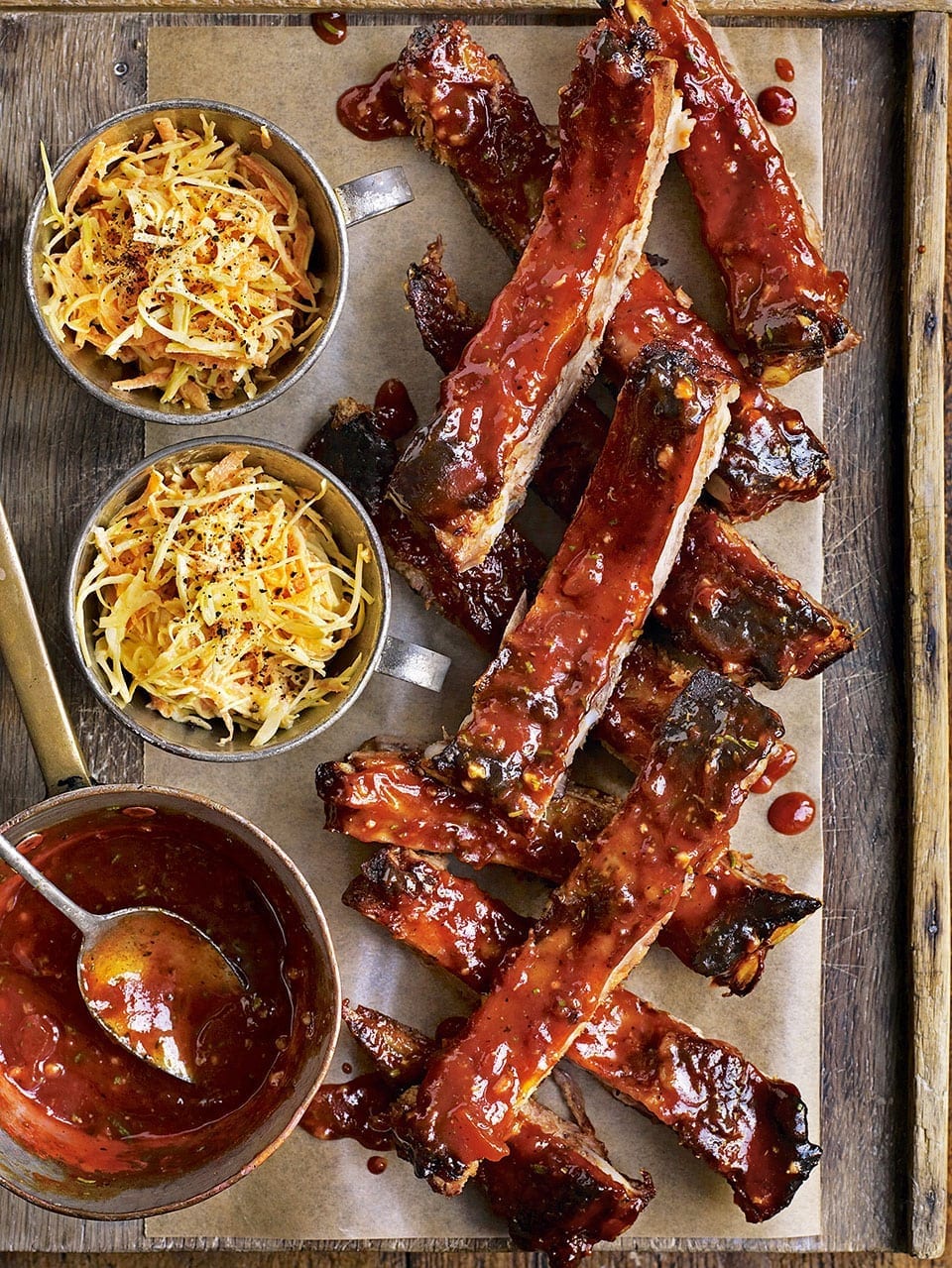 Sticky oven BBQ ribs American recipes