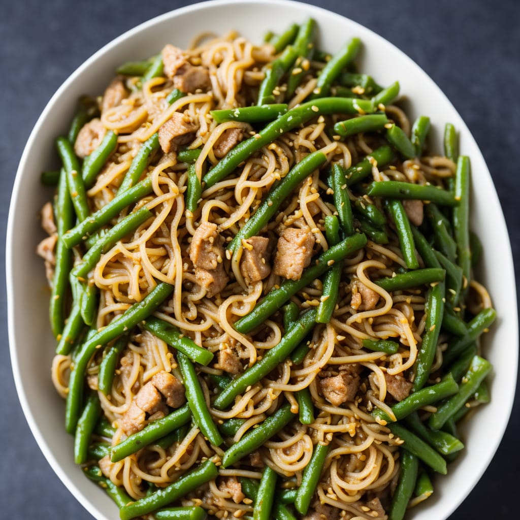 Noodles with turkey, green beans & hoisin