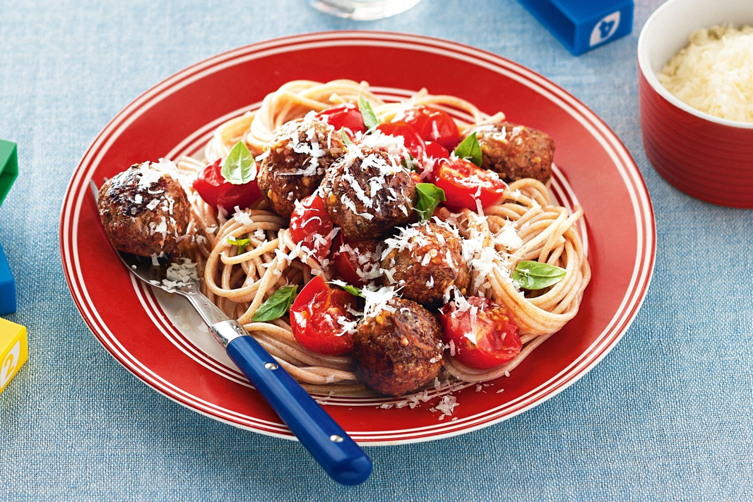 Air fryer meatballs with cherry tomato sauce