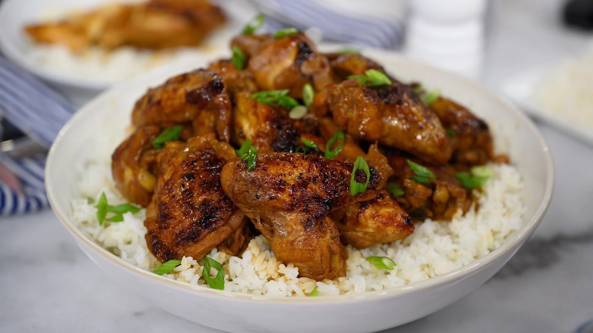 Chicken adobo with brown rice