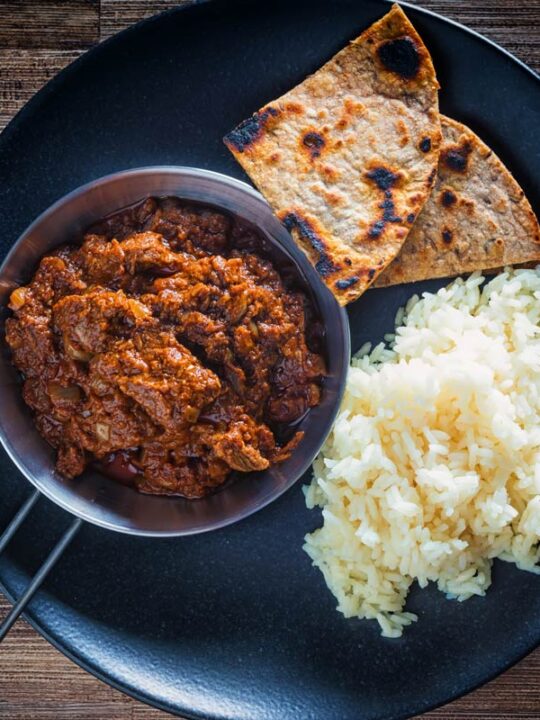 Lamb madras with chapatis