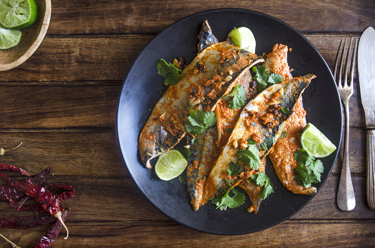 Indian-spiced smoked mackerel