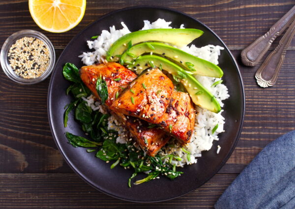 Honey and soy glazed trout