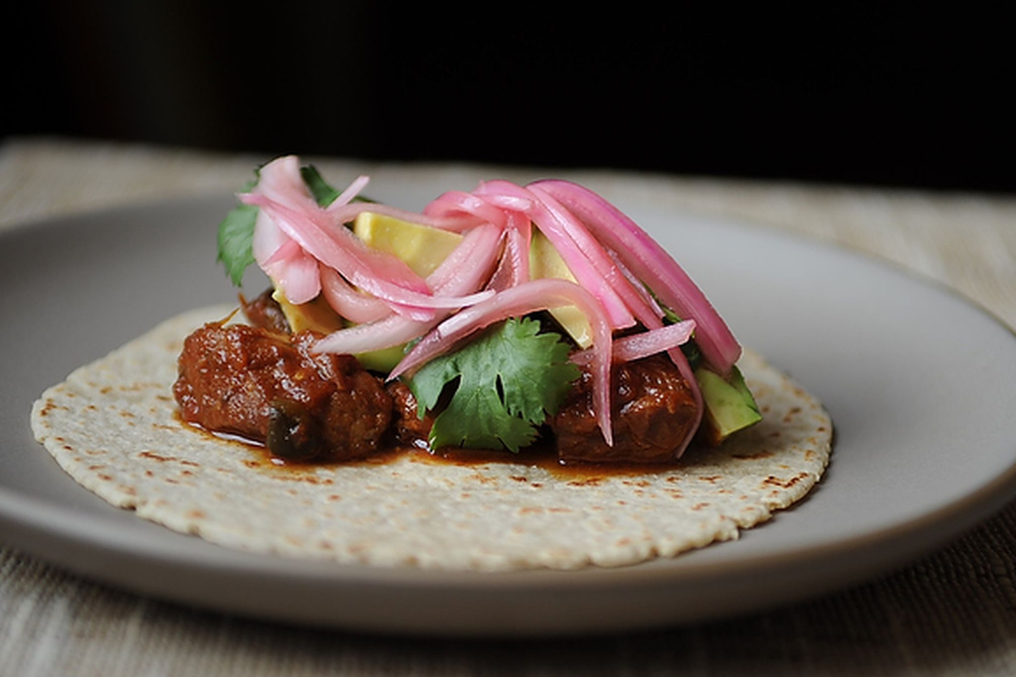 Tupork Shakur (slow-cooked pork tacos)