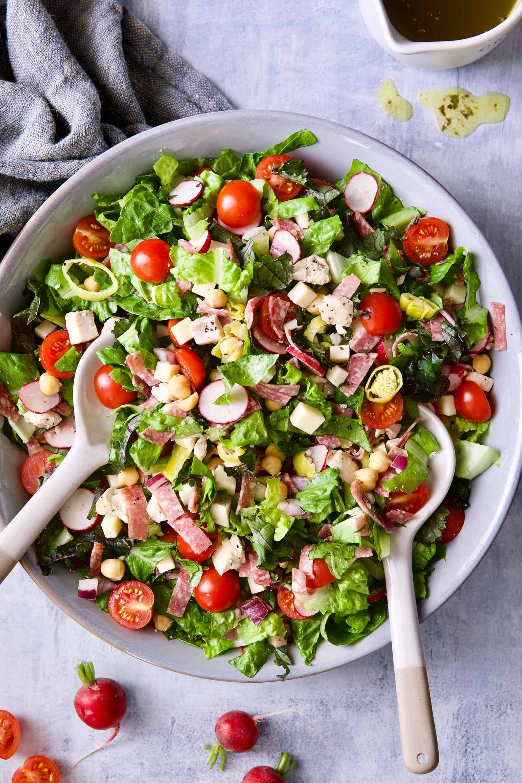 Italian-style chopped salad with ricotta