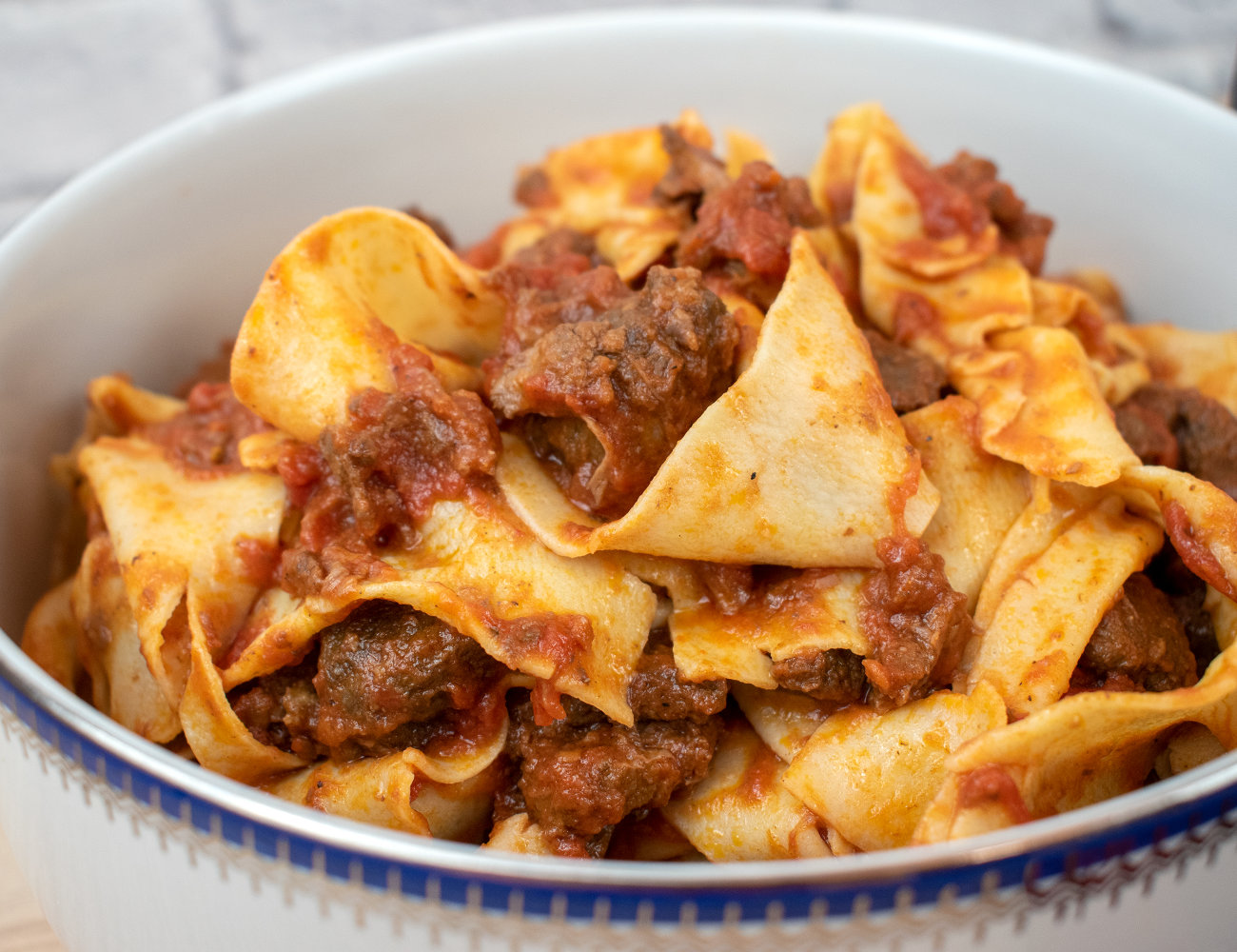 Wild boar ragù with fresh pasta