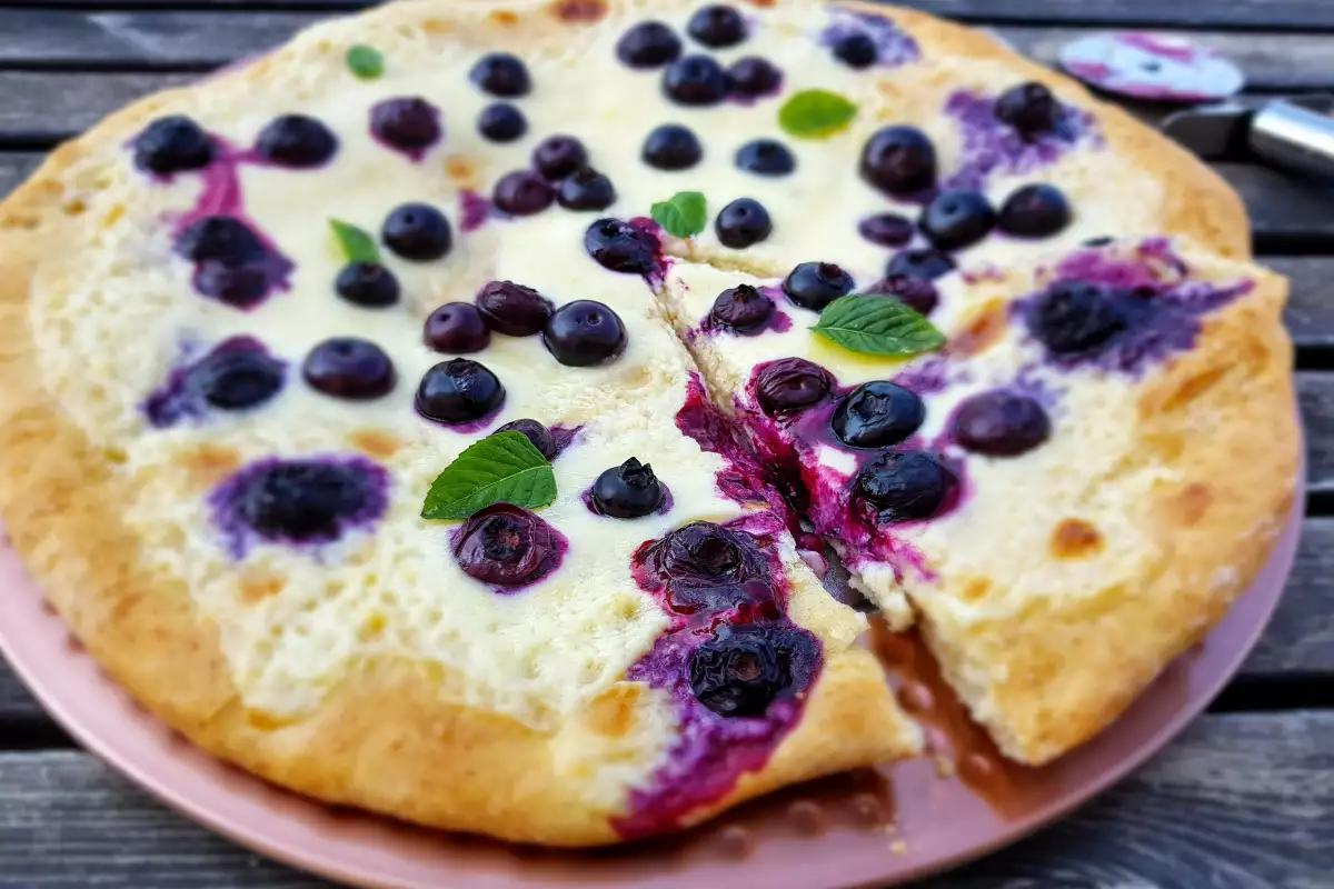 Blueberry and lavender scone pizza