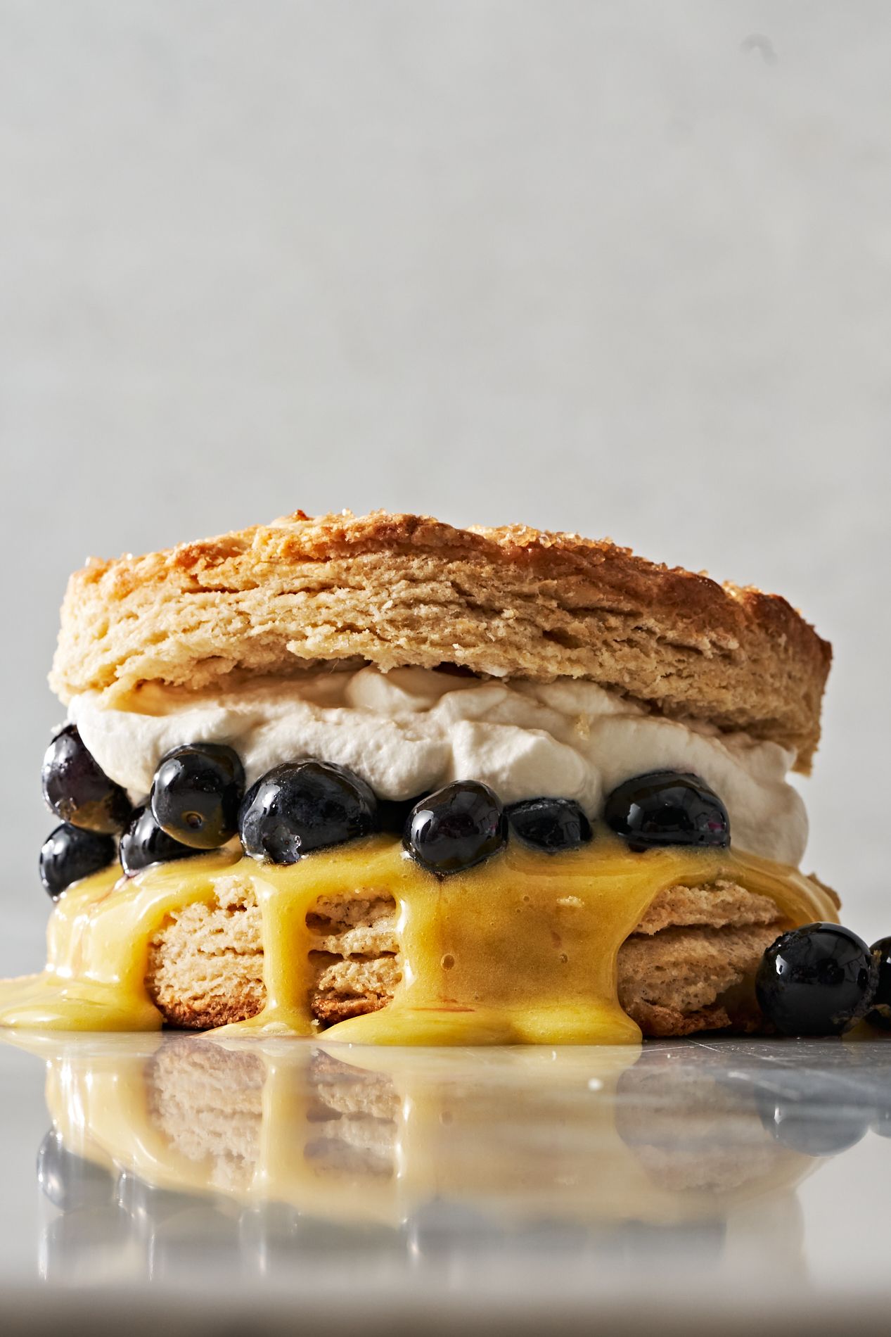 Blueberry and lemon millefeuille