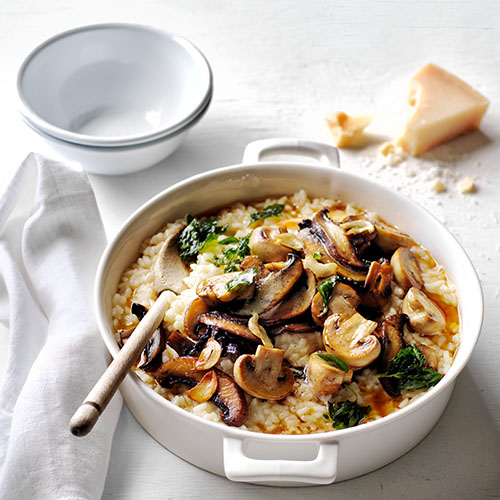 Baked mushroom risotto