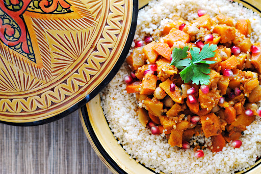 Butternut squash tagine with couscous