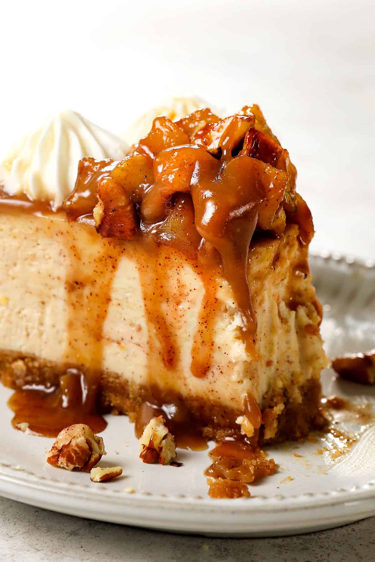 Caramelised apple cheesecake