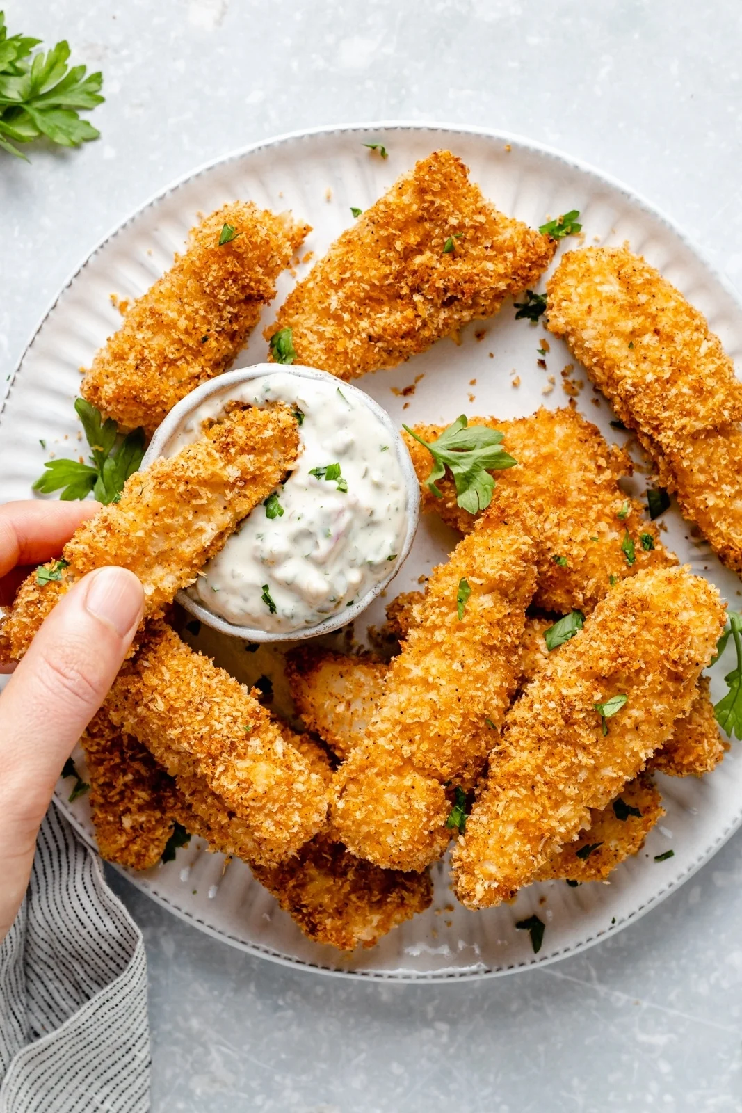 Crispy fish fingers