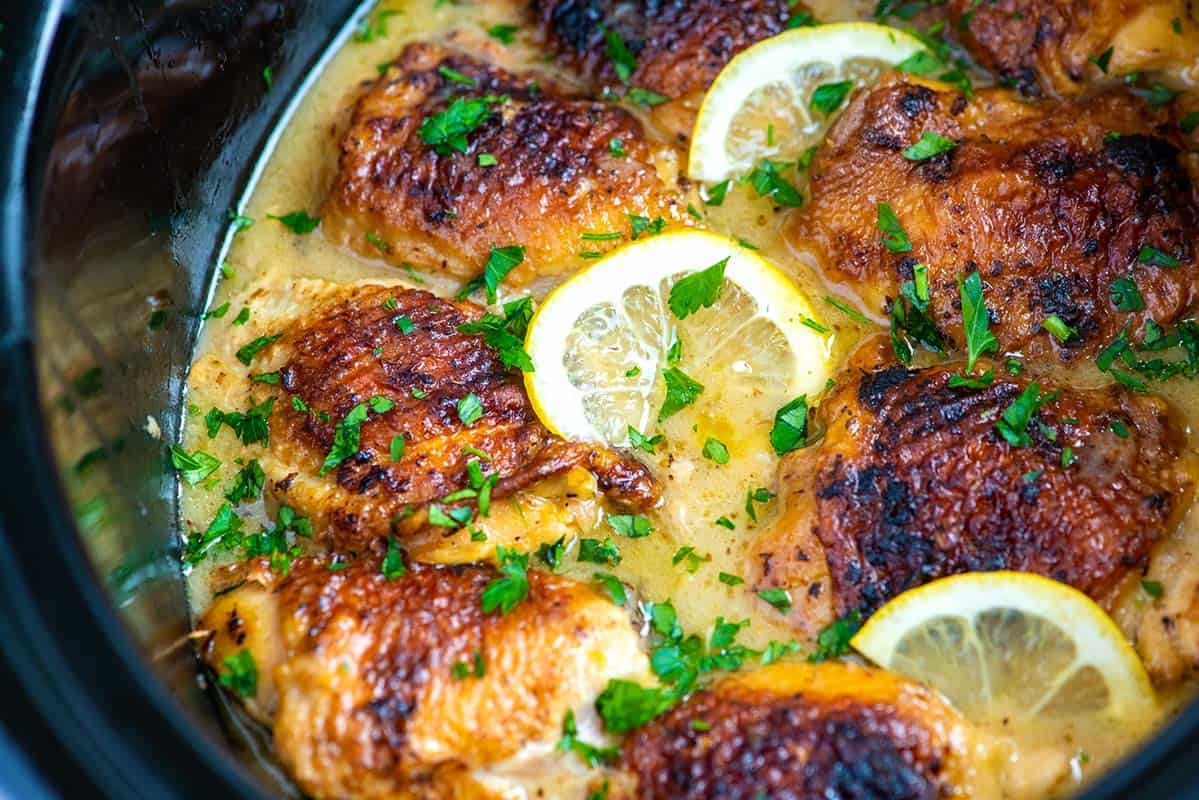 Slow cooker creamy lemon chicken