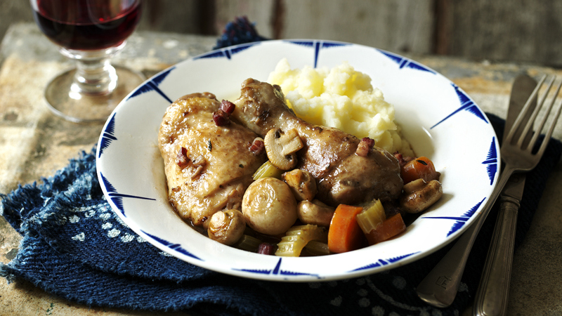 Slow cooker coq au vin