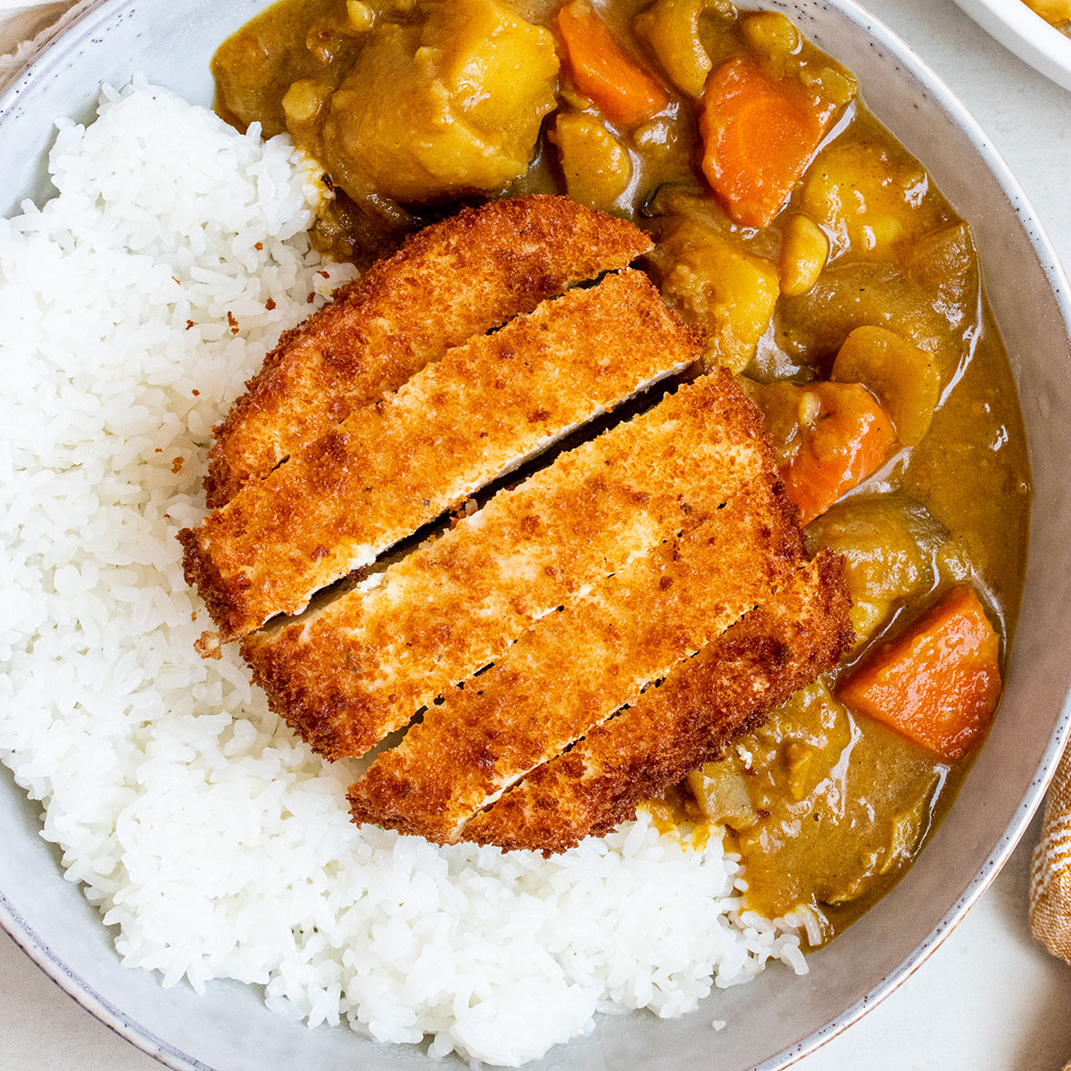 Vegan tofu katsu curry