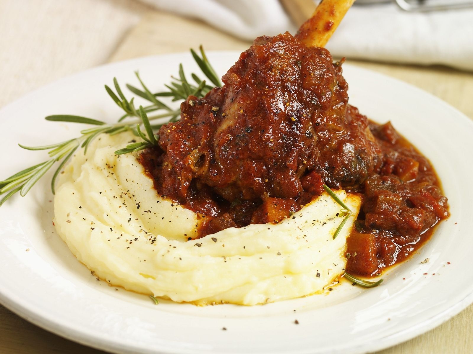 Korean lamb shanks with swede and potato mash