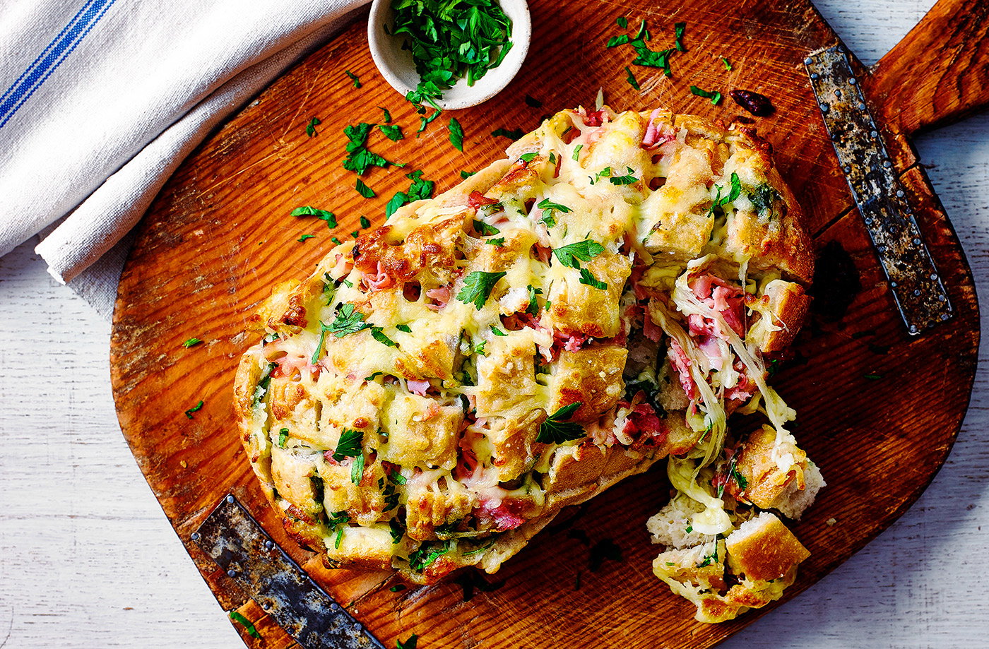 Cheese and roast garlic tear-and-share bread