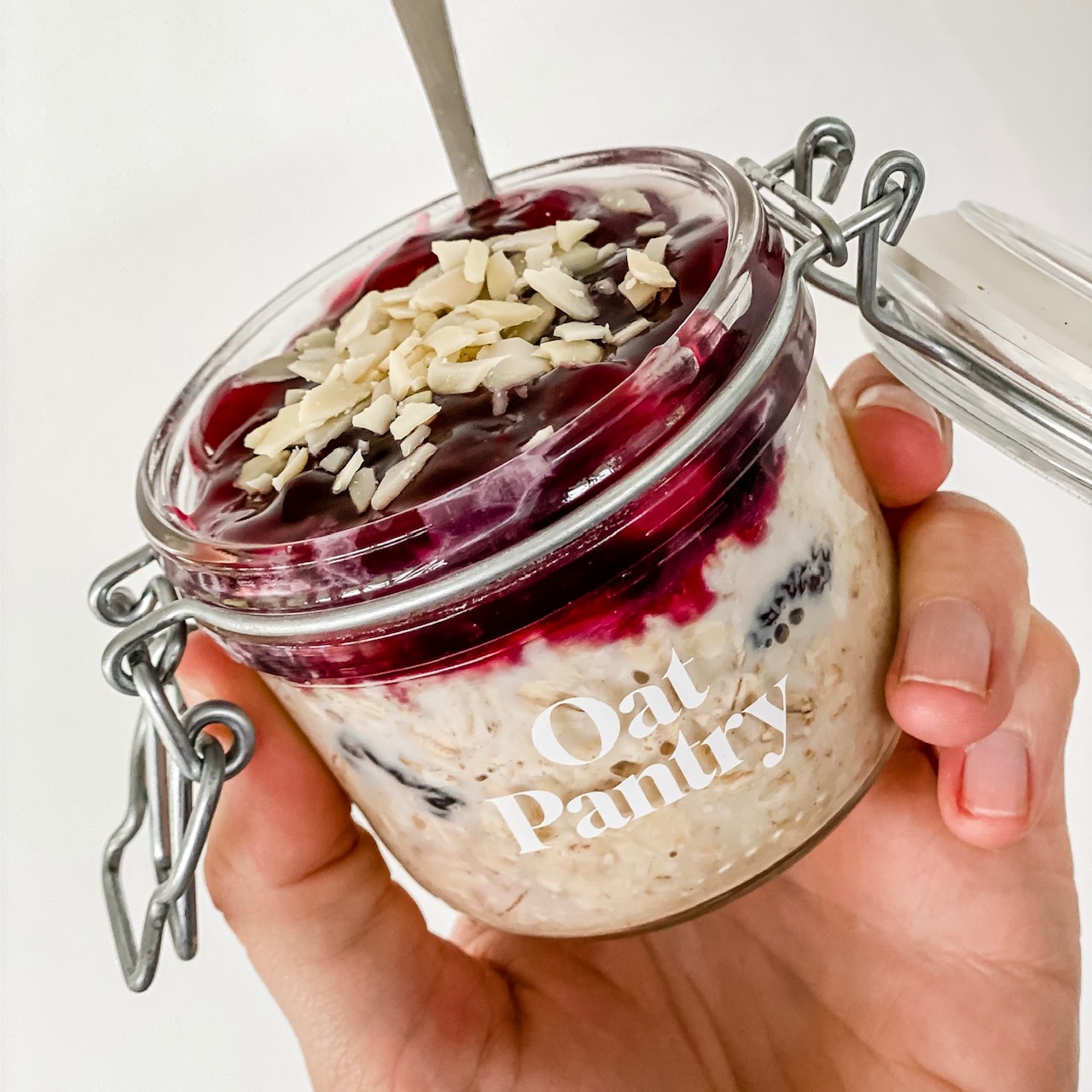 Cherry Bakewell overnight oats