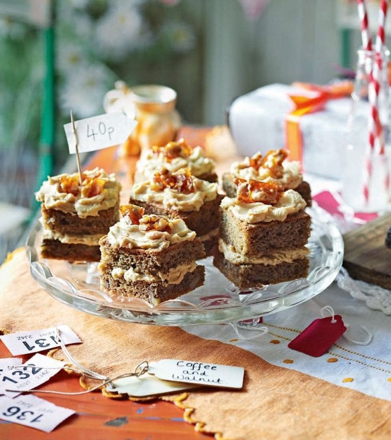 Mini coffee and walnut cakes