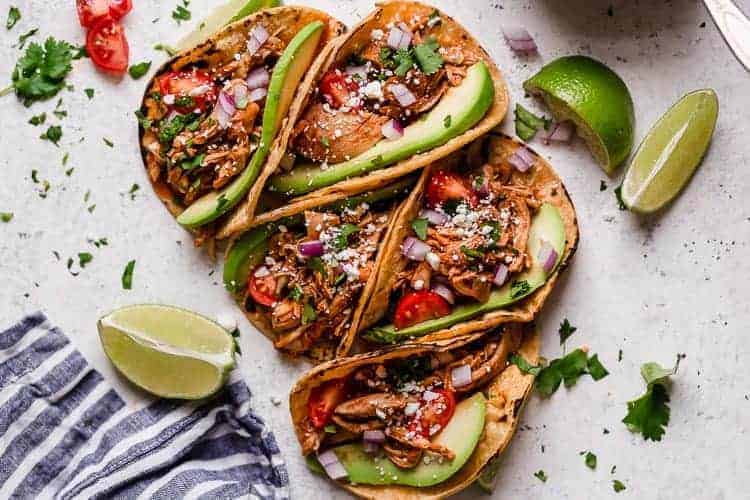 Slow cooker pulled chicken tacos