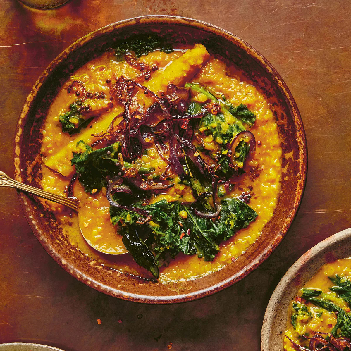 Sri Lankan dal with coconut and lime kale