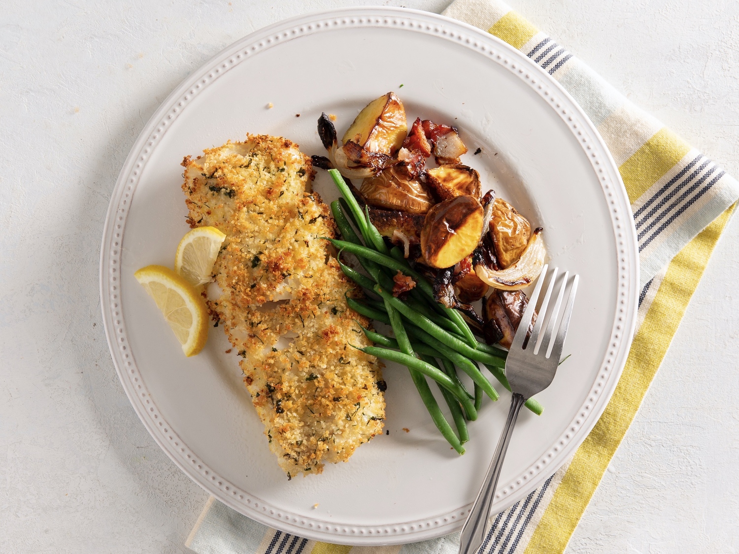 Baked cod with herby crust