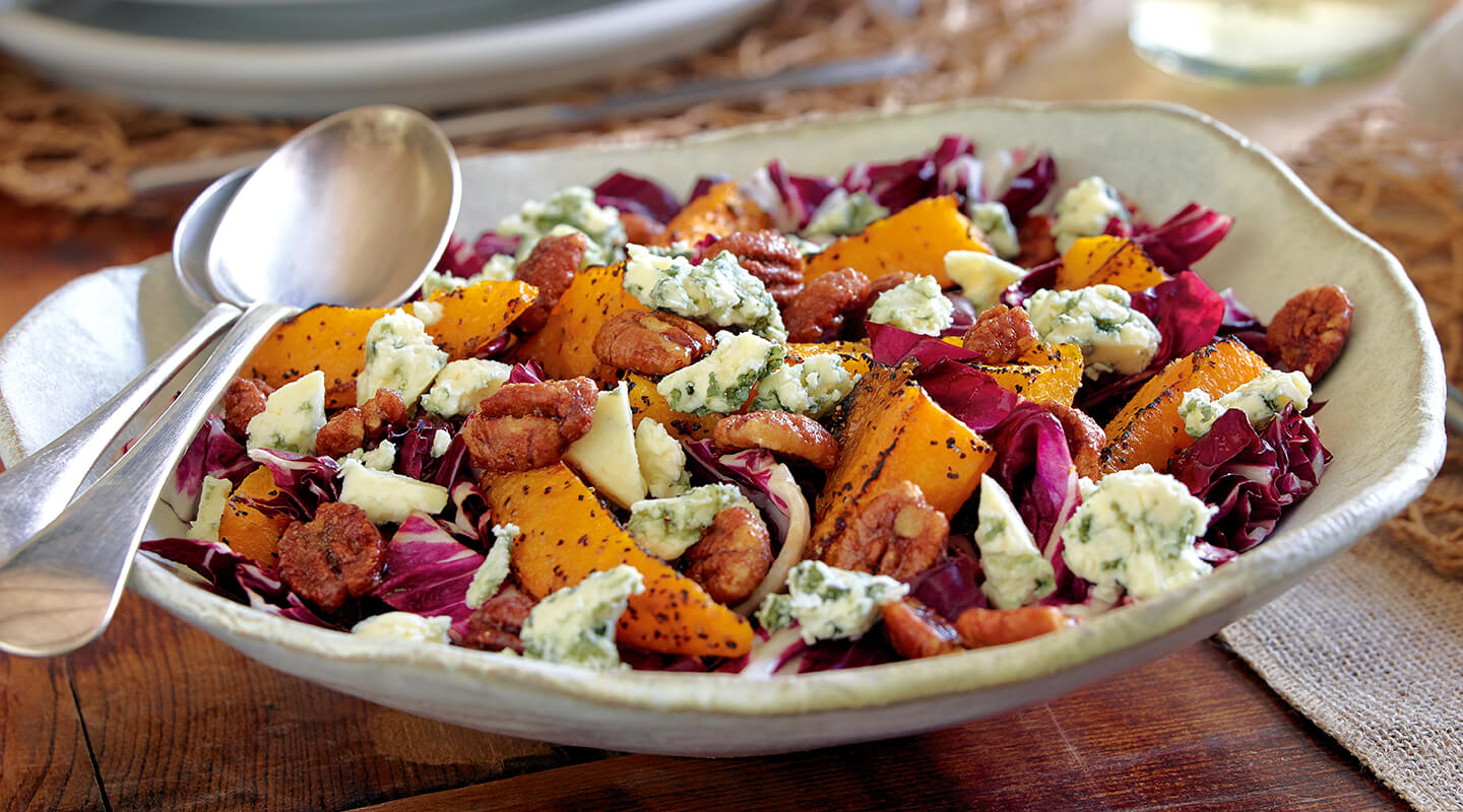 Radicchio, chestnut and blue cheese salad