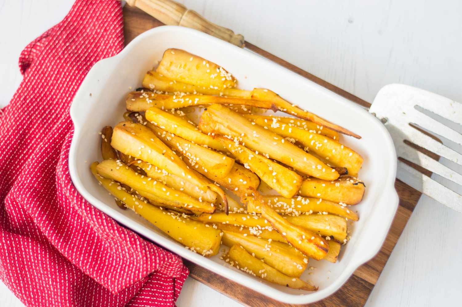 Maple-roast parsnips